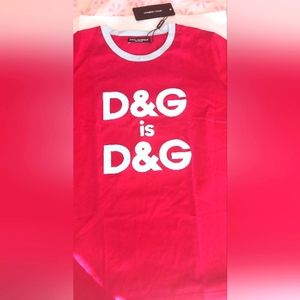Brand New, DOLCE&GABBANA Embossed D&G Logo T-Shirt size 44